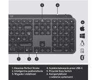 Klawiatura Bezprz. Logitech MX KEYS Advanced 920-009415 - 514942 - zdjęcie 11